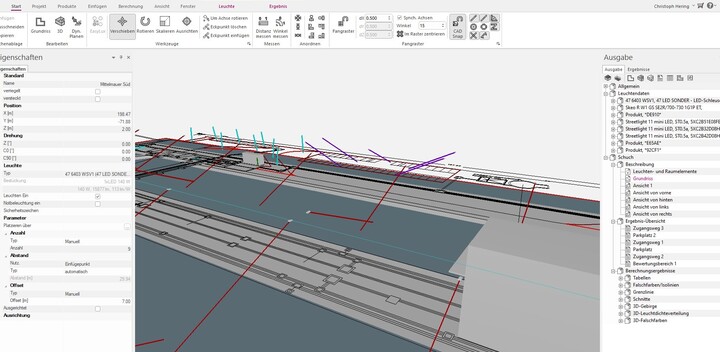 Lighting calculation with relux